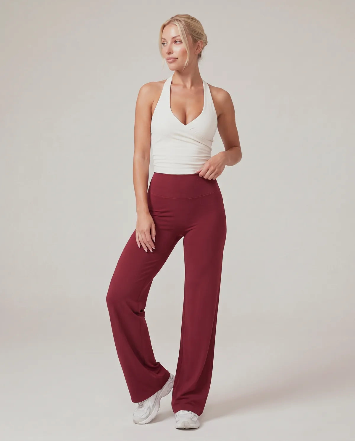 AirSculpt Wide-Leg Leggings in Anchor Red, front view
