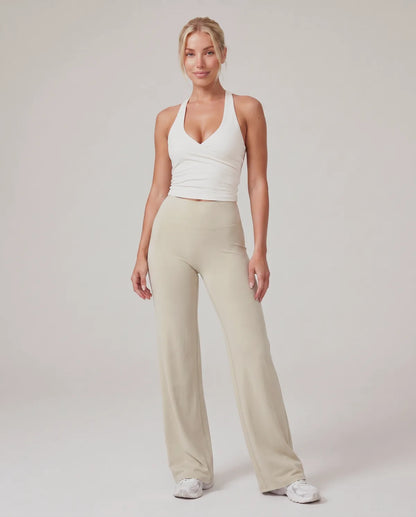 AirSculpt Wide-Leg Leggings in Light Sand, front view