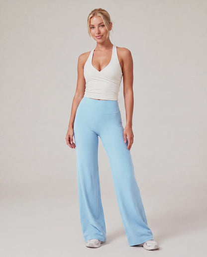 AirSculpt Wide-Leg Leggings in Airy Blue, front view
