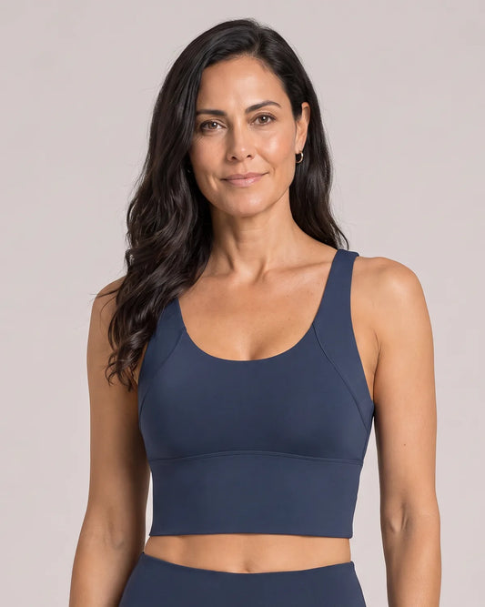 Luna Everyday Sports Bra in Navy, front view