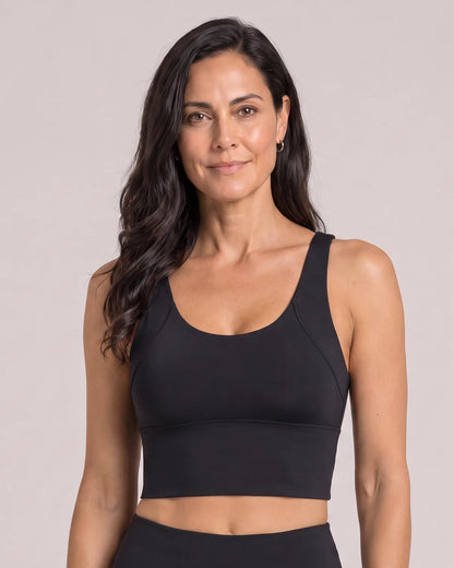 Luna Everyday Sports Bra in Black, front view