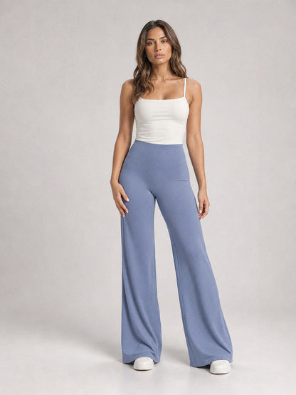 Boulevard Flare Pants in Granite Blue, front view