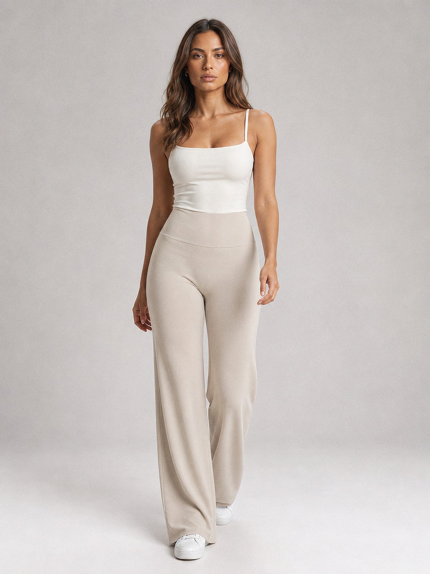 Boulevard Flare Pants in Light Sand, front view