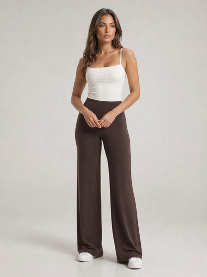 Boulevard Flare Pants in Dark Brown, front view