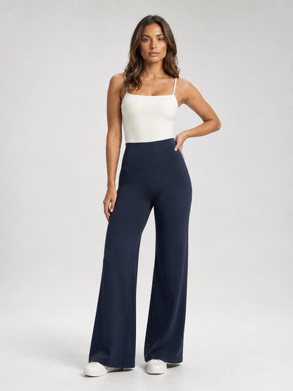 Boulevard Flare Pants in Navy Blue, front view